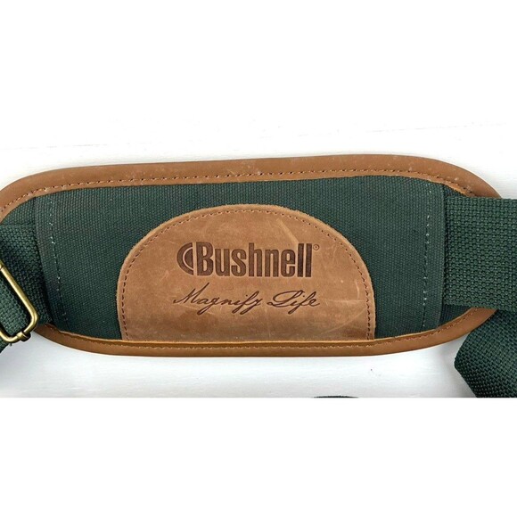 Bushnell Magnify Life Green Brown Leather Backpack Hiking Camping Laptop Bag - Picture 4 of 13